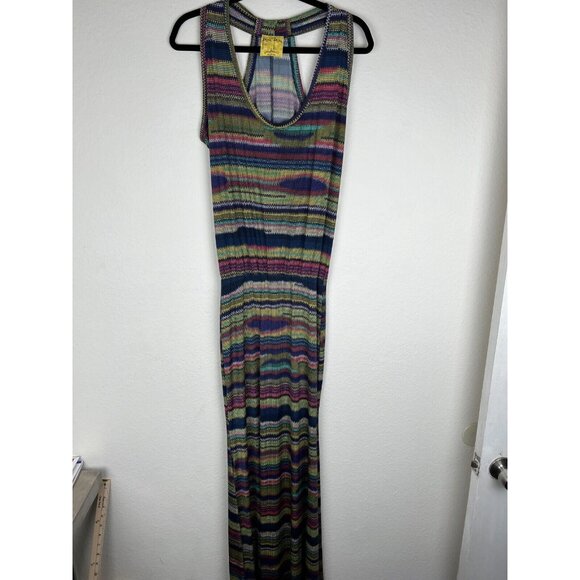 Frou Frou Los Angeles Womens Dress Size Large Racer Back Space Dye Retro Maxi - Picture 1 of 10